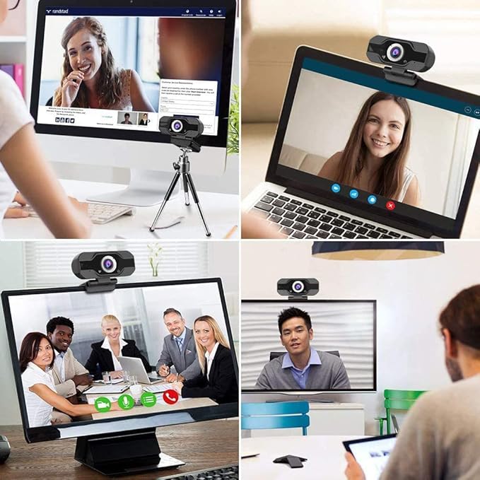 PC Webcam 1080p Full HD USB Webcam Desktop and Laptop Live Streaming Webcam with Microphone Widescreen Video Webcam for Video Calls Teaching Recording Conferencing