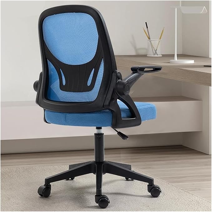 Adjustable Office Computer Chair with Armrest Mesh Office Chair Computer Indoor Bedroom Swivel Adjustable Liftable Gaming Chairs(Black Blue)
