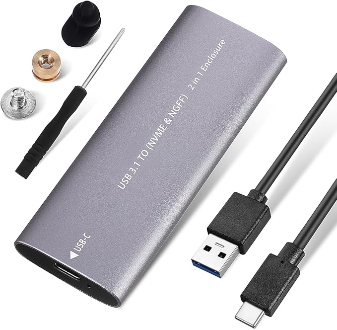 Homoyoyo Portable External Hard Disk Enclosure Dual Protocol Type-c Compact Design for Fast Data Transfer Compatible with Laptops and