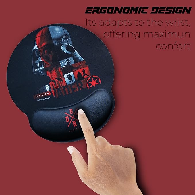 Disney Star Wars Darth Vader Ergonomic Gel Mouse Pad XXL Non-Slip Official Star Wars Merchandise