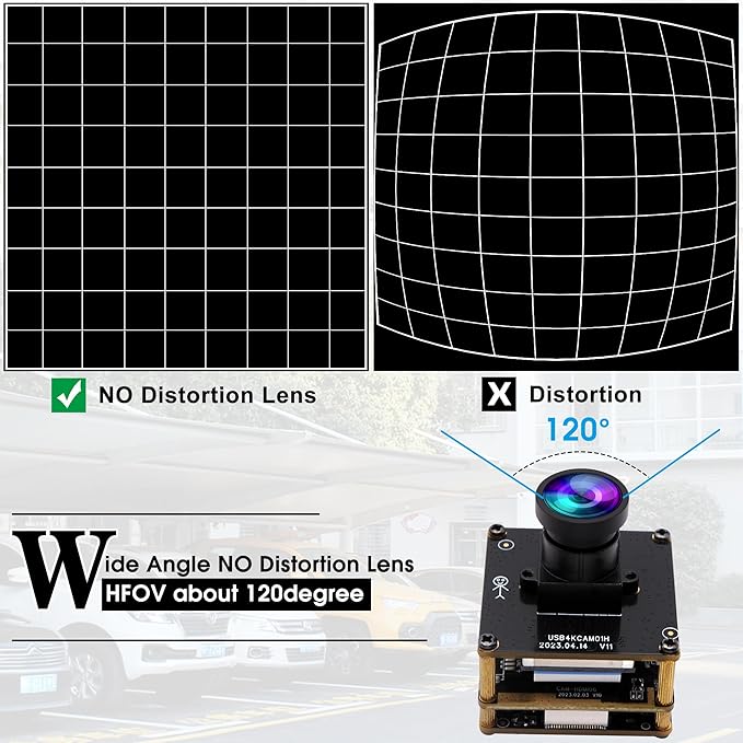 ELP 4K HDMI USB Camera - Wide Angle 2X Digital Zoom H.265 8MP UVC USB2.0 for Laptop &amp Monitor