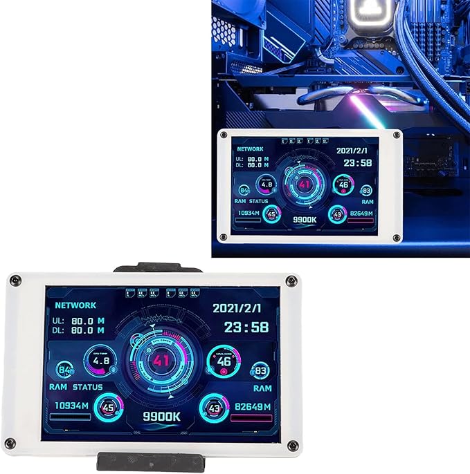 3.5in USB Screen PC CPU Data Monitor PC Sensor Panel Display Temperature MonitorComputer Monitor for aida64 for Linux Gifts