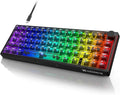 X83 Wired Gaming Keyboard with Volume Knob60 Percent Mechanical Keyboard Gasket Mount RGB Backlit with SoftwareMini Keyboards with 66 Keys Hot Swappable Red SwitchTranslucent Black