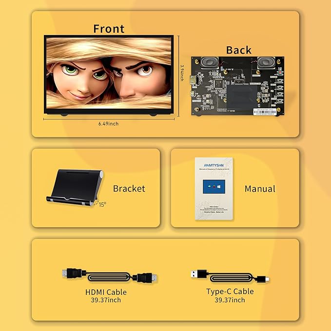 7'' Raspberry Pi Display800x480 HDMI Mini Small Monitor with Dual-SpeakerLCD Screen for Raspberry Pi 4/3/2/Zero/B/B+ Win11/10/8/7 (Non-Touch)