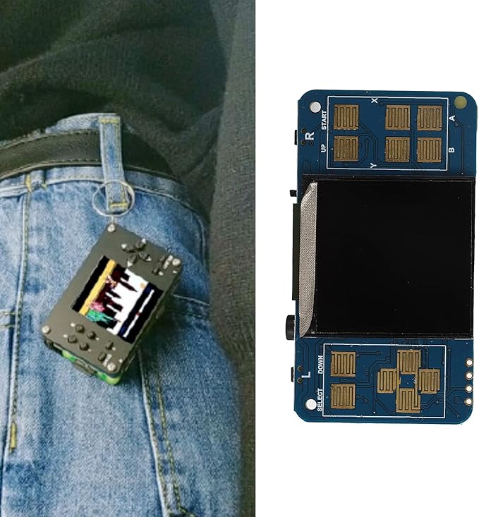 Estink Gamepi 1.54In DIY Assembly LCD Monitor with Speaker Kit Use Anytime Anywhere Compatible with for Rasberry Pi Zero/Zero W/Zero WH