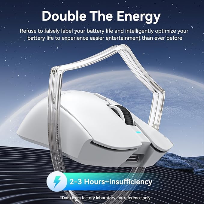 ATTACK SHARK X1 Superlight Wireless Gaming Mouse with RGB Magnetic Charging Dock BT/2.4G Wireless/Wired Gaming Mouse PAW3395PRO Gaming Sensor 40000DPI 53g Office Mice for PC/Mac/Win/Xbox (White)
