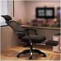 Reclining Gaming Chair Retractable Footrest with Adjustable Lumbar Support Desk Chair Leg Rest for HomeBedroomStudyStudentAdultsBlack