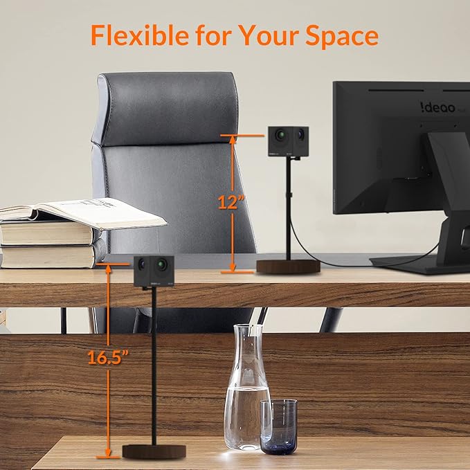 Innex Cube 4K 360 Degree Video Conference Camera with Multiple AI Modes Dual Omnidirectional Mics Remote Plug and Play Conference Room Webcam for Zoom Microsoft Teams Open Space Meeting Room
