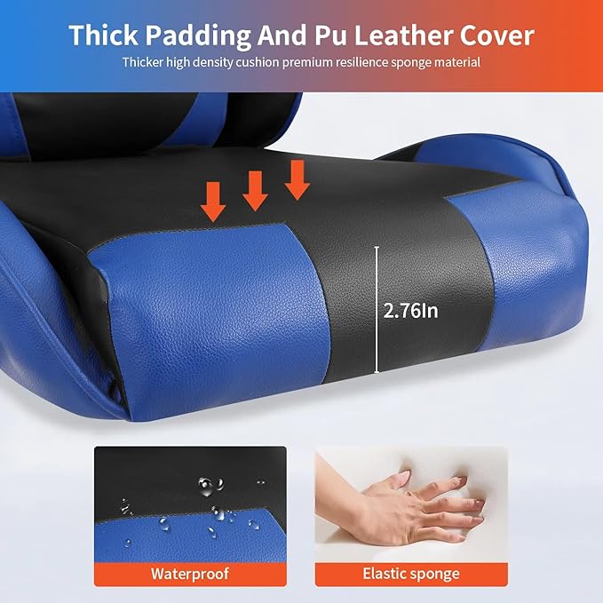 Ergonomic Gaming Chair Video Gamer Chair for Adults/TeensRacing Style Computer Chair with Lumbar Support Adjustable Rolling Desk Chair PU Leather Game Chair