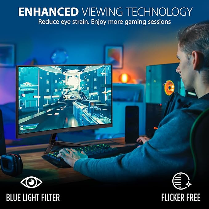 ViewSonic VX2418C 24 Inch 1080p 1ms 180Hz Curved Gaming Monitor with FreeSync Premium Eye Care HDMI and DisplayPort