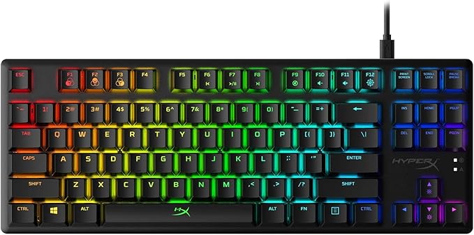 HyperX Alloy Origins Core Wired Gaming Mechanical Keyboard Compact Tenkeyless HyperX Red Switch with RGB Back Lighting for PC PS5 PS4 Xbox Series X|S &amp Xbox One (Renewed)