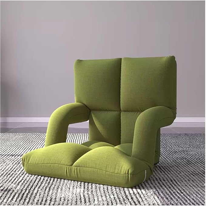 Aimeryup Armrest Sofa Legless Chair Metal 6-Speed Adjustable Height Foldable Fabric Cushion Living Room Bedroom(Size:55X47X50CMColor:F)