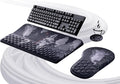 Ospelelf Ergonomic Mouse Pad and Keyboard Stand Wrist Rest Set Memory Foam Comfort Pain Relief for Typing Office Desk Accessories Map