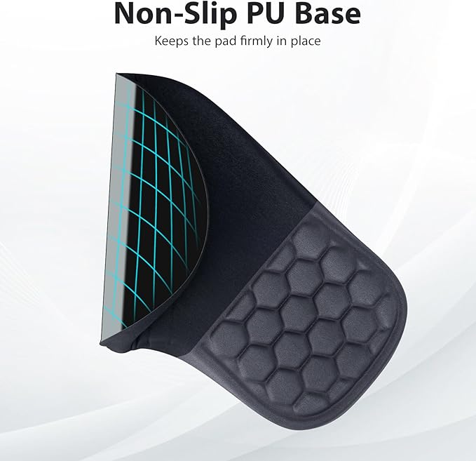 EYROZILL 3 in 1 Ergonomic Mousepad with Wrist Rest Gaming Keyboard Mouse Pad with Wrist Support Non-Slip Base Massage Design Pain Relief (Black/Grey)