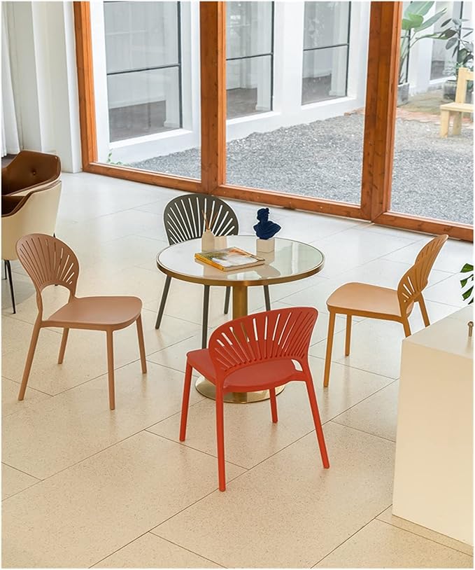 Adjustable Office Computer Chair with Armrest Dining Chair Backrest Home Outdoor Creative Leisure(Red)