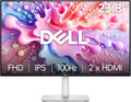 Dell 24 inch Monitor LED FHD - 100Hz Refresh Rate 1500:1 Contrast Ratio AMD FreeSync - VESA Integrated 2x5W Speaker HeightTilt 2 x HDMI White