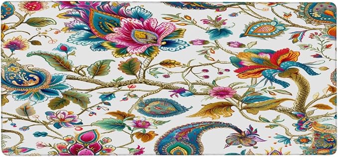 Color Paisley Tree Large Mouse Pad Gaming Mousepad Desk Mat for Desktop Computer Keyboard Waterproof Mouse Mat Desk Pad with Non-Slip Base for Game School Office Home 35.4 x 15.7