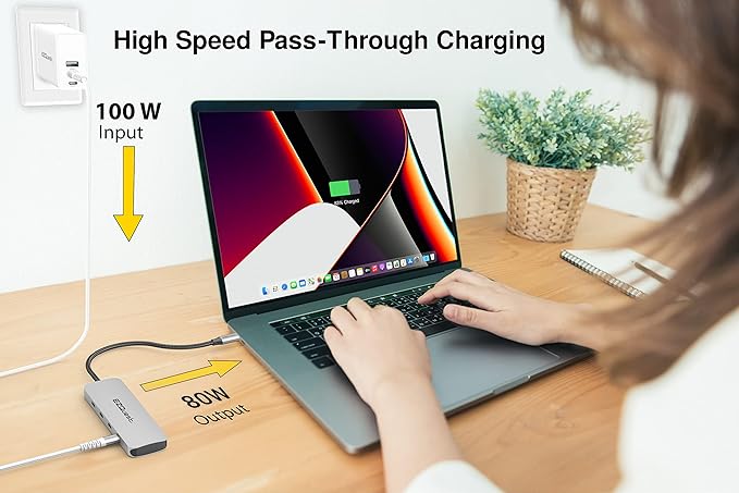 EZQuest USB C Hub Docking Station 7 in 1 with 3 Gen 2 10Gbs Ports 3 USB A 3.0 Ports 1 USB C Power Delivery 3.0 with 5Gbs Data Compatible with MacBook/Dell/HP/Lenovo Laptops