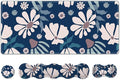 ARTSO Keyboard Mouse Pad Set Blue Flower Large Gaming Mousepad +Keyboard Wrist Rest +Mouse Wrist Rest +Coaster Ergonomic Mousepad Memory Foam Cushion for Home Office