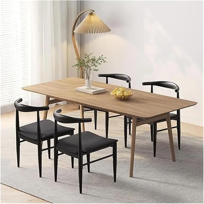 Adjustable Office Computer Chair with Armrest 1pcs Black No Armless with Curved Backres Metal Legs Leather Seat Dining Chairs