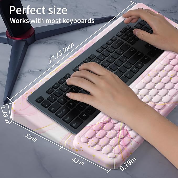 Keyboard Stand for Desktop Keyboards Wrist Rest Ergonomic Keyboards Holder for Easy Typing Working Wrist pad for Keyboards with Comfortable Wrist Rest for Keyboard Pink