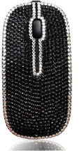 WONGS Bling Silver Edge Black Crystal Rhinestone Rechargeable Slim Silent Sparkly Computer Wireless Mouse with USB Receiver Bedazzled Mice for LaptopNotebook PC MacBook - Silver Edge