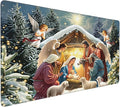 XXL Gaming Mouse Pad Extended (35.5X16) Nativity Scene Large Non-Slip Desk Mat Water-Resistant Keyboard Mousepad for Office &amp Home