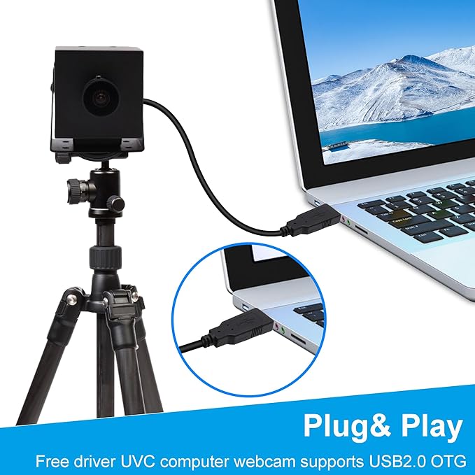 MMlove 4K HDMI Camera High Speed 30FPS USB Camera 8MP Streaming Webcam with 170° Wide Angle Fisheye Lens H.265 2X Digital Zoom Simultaneous Output Close up Lightburn Camera for PC Laptop
