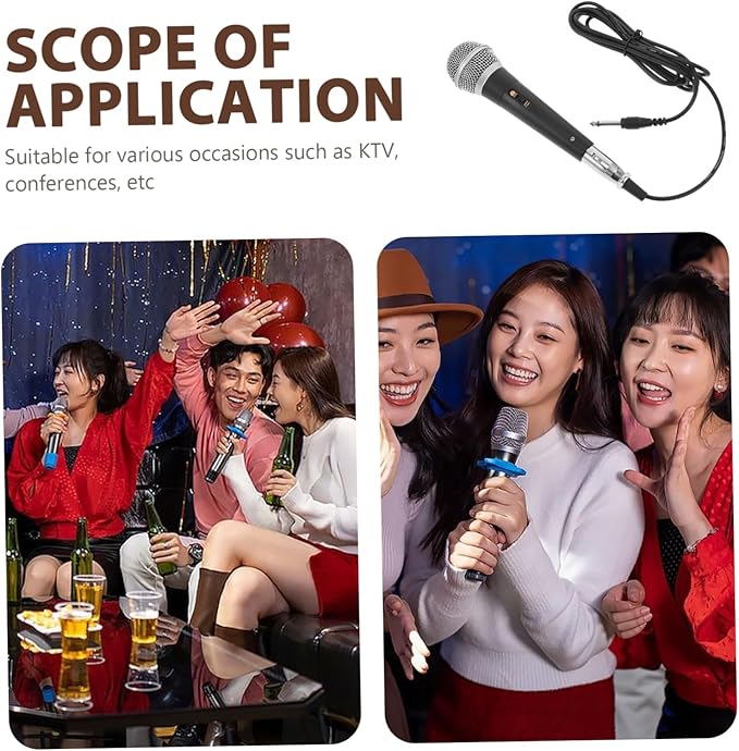 Handheld Dynamic Vocal Microphone Cord Play Wired Mic for Karaoke Machines User-Friendly and Construction for Singing and