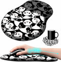 Mouse Pad with Wrist Support Gel Cute Panda Pattern Design Ergonomic Gaming Mousepad with Wrist Rest for Laptop Computer Home Office Working Mouse Mat + A Cute Coffee Pad