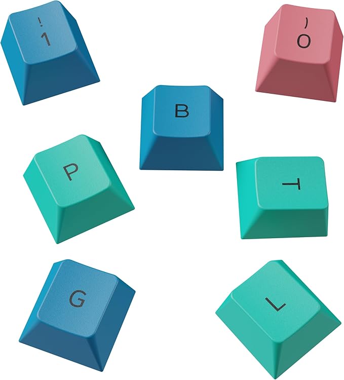 Glorious GPBT Dye Sublimated Keycaps (Pastel) - Thick PBT Plastic 114 Keycap Set for Full Size TKL Compact 75% Mechanical Keyboards