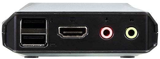 ATEN CS22H HDMI KVM Switch - 1 Monitors 2 Computers - 2-Port HDMI with Remote Selector – 4K DCI 4096x2160-60Hz 2560x1440-144Hz USB 2.0 USB Hub Plug &amp Play Compatible with Windows/Mac/Linux