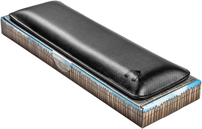 Bailey Tenkeyless by Castle - TKL Short Wrist Rest for Keyboards with around 87 Keys - Leather Ergonomic Computer Extra Firm Wrist Support - Typists Gaming &amp Heavy Office Use (Nightfall Tenkeyl