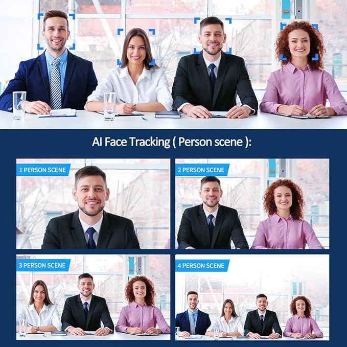 Video Conferencing System 4K Conference Room Camera with 4 Microphones &amp 1 Expansion Mic &amp Speaker AI Face &amp Speaker Tracking 120° Wide Angle View PC/Mac/Laptop/Meetings/Teams/Zoom - L