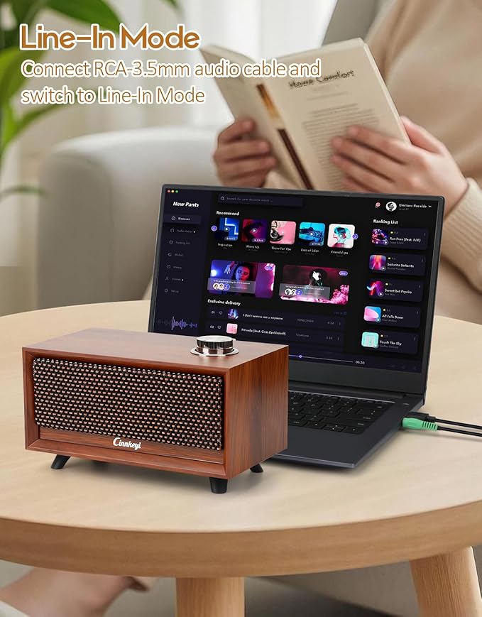 Wooden PC Soundbar Computer Speakers –PC Speakers USB Powered | PC| Line-In | Bluetooth 3 Modes 3.5mm/USB Input Wooden Computer SoundBar Compact Stereo Speaker for Desktop Laptop Monitor Tablet