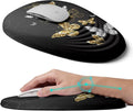 Ergonomic Memory Foam Mouse Pad with Wrist Rest Support Non-Slip PU Base and Wireless Capability