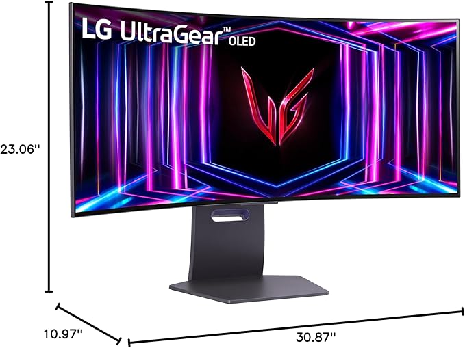 LG 34GS95QE 34-inch Ultragear OLED Curved Gaming Monitor WQHD 1440p 800R 240Hz 0.03ms AMD FreeSync Premium Pro NVIDIA G-Sync HDMI 2.1 DisplayPort Tilt/Height/Swivel Stand Black
