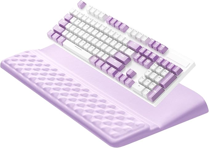 Ospelelf Keyboard Wrist Rest Pad Comfy Ergonomic Keyboard Stand Riser Holder Computer Wrist Support Cushion forTyping Purple