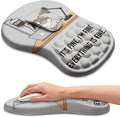 Ergonomic Mouse Pad Wrist Rest Carpal Tunnel Pain Relief Wrist Support Mousepad with Massage Bulge Memory Foam (Coffee Cat 11.8x7.9 in)
