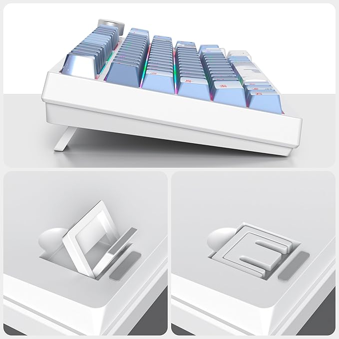 Sea Mist 75% Wired Gaming Keyboard - Hot Swappable Gasket Mount Red Switch RGB Backlit 82-Key TKL Mechanical Keyboard for PC/Laptop Gamers