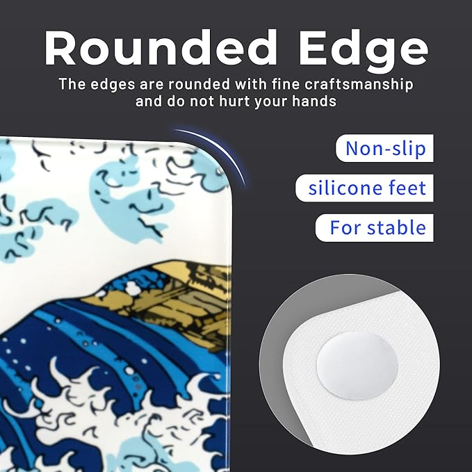 XVX Glass Mouse Pad for Gaming Black Coral Sea Hard Gaming Mousepad Professional Large Mouse Mat 410mm*310mm Special Glass Surface with Improved Precision and Speed