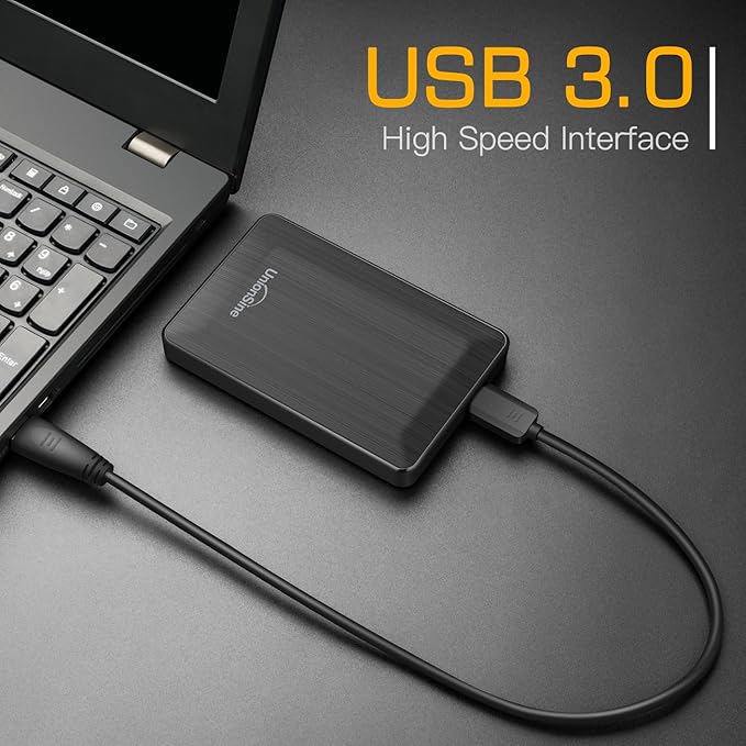 UnionSine 2.5 Portable External Hard Drive 1TB USB 3.0 Type-C HDD Storage Compatible for PS4 Xbox PC Mac TV Desktop Laptop(Black) HD3513