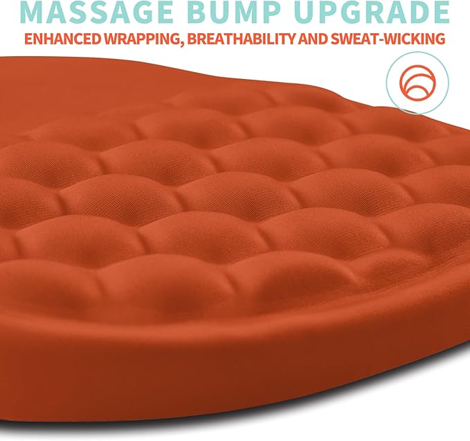 Ergonomic Mouse Pad Wrist Support with Memory Foam Massage Bulge Carpal Tunnel Pain Relief Mousepad Wrist Rest for Mouse(12x8 inch Orange)