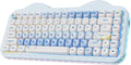 YUNZII C75 Wireless Mechanical Keyboard75% Layout Hot-Swappable NKROBT5.0/2.4G/USB-C ModeDye-Sub PBT MOA KeycapsRGB Gasket MountCute Cake Design for Mac/Win/Gaming (Blue Candy Switch)