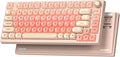 WK75 Wireless Mechanical Keyboard with Knob 75% Foundation Pink Creamy Keyboard Hot Swappable Pre-lubed Switches Gasket Mount with MOA Profile Jelly Keycaps RGB Backlit Gaming Keyboards