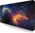 Large Extended Gaming Mouse Pad with Stitched Edges Non-Slip Waterproof Rubber Base Mouse Pad for Office Computer Keyboard Laptop and Home Desk Pad 35.4 x 15.7 x 0.12 Inch (Starry Sky)