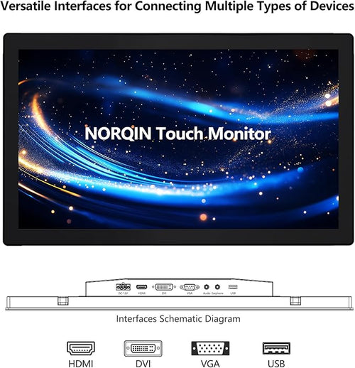 10.1 Inch Industrial Touchscreen Monitor10-Point Capacitive Touch IP65 LCD Display 16:9with VESA HDMI/VGA/DVI/USB/Audiofor Medical &amp Industrial &amp Kiosks POS.1280 * 800