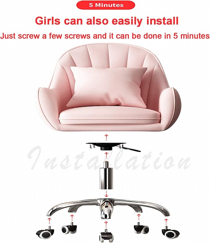 Office Chair Gaming Chair Computer Chair Upholstered Computer Chair with ArmrestAdjustable Swivel Chair Modern Mid-Back Desk Chair Armchair for Executive Living BedroomHome Velvet Off