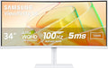 Samsung 34” ViewFinity (S65TC) Series Ultra-WQHD 1000R Curved Computer Monitor HDR10 100Hz AMD FreeSync Thunderbolt 4 Height Adjustable Stand Built-in Speakers Eye Care LS34C650TANXGO 2024