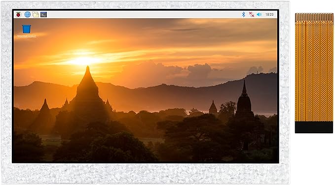 4.3inch DSI LCD Display 800 x 480 IPS Screen Thin and Light Design 160°Viewing Angle Adjustable Brightness Via Software for Raspberry Pi 4B/3B+/3A+/3B/2B/B+/A+ Compute Module 4/3/3+ (No Touch)